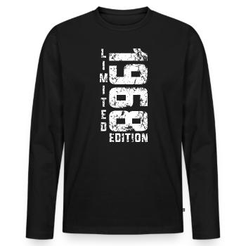 Limited Edition 1968 Retro year of birth 1968 - Men's Premium Organic Long Sleeve Shirt - black - Front - Nico (187cm)