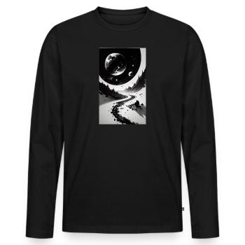 Solar System | Planets | Space | Star - Men's Premium Organic Long Sleeve Shirt - black - Front - Nico (187cm)