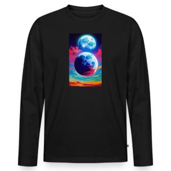 Solar System | Planets | Space | Star - Men's Premium Organic Long Sleeve Shirt - black - Front - Nico (187cm)