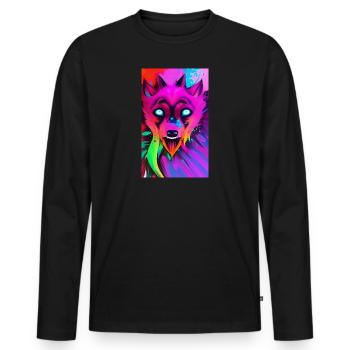 Werwolf | Wolf | Fabelwesen | Monster | Mystisch - Männer Premium Bio Langarmshirt - Schwarz - Vorne - Nico (187cm)