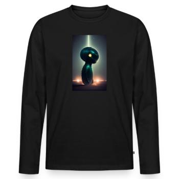 Extraterrestre | OVNI | Vaisseau spatial | PAU | étranger - T-shirt manches longues Premium bio Homme - noir - Devant - Nico (187cm)