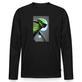 Extraterrestre | OVNI | Vaisseau spatial | PAU | étranger - T-shirt manches longues Premium bio Homme - noir - Devant - Nico (187cm)