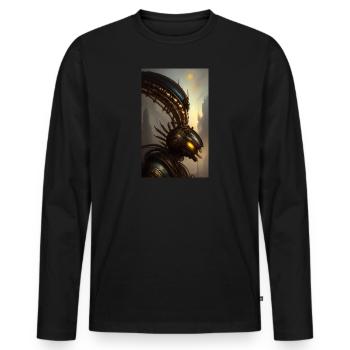 Extraterrestre | OVNI | Vaisseau spatial | PAU | étranger - T-shirt manches longues Premium bio Homme - noir - Devant - Nico (187cm)