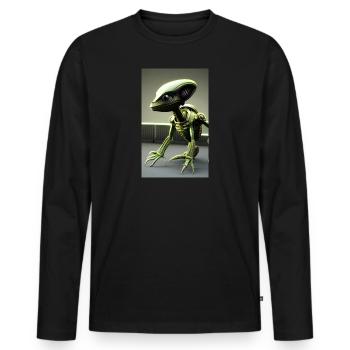 Extraterrestre | OVNI | Vaisseau spatial | PAU | étranger - T-shirt manches longues Premium bio Homme - noir - Devant - Nico (187cm)