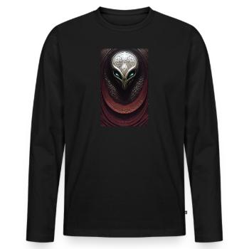 Alien | UFO | Raumschiff | UAP | außerirdische - Männer Premium Bio Langarmshirt - Schwarz - Vorne - Nico (187cm)