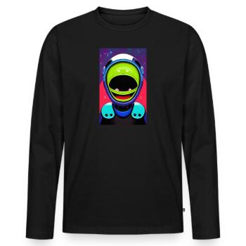 Alien | UFO | Raumschiff | UAP | außerirdische - Männer Premium Bio Langarmshirt - Schwarz - Vorne - Nico (187cm)