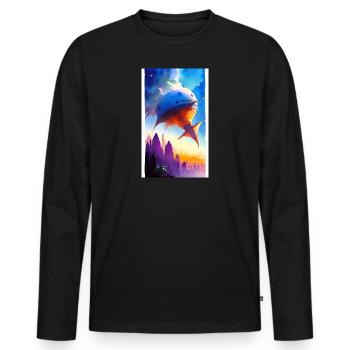 Extraterrestre | OVNI | Vaisseau spatial | PAU | étranger - T-shirt manches longues Premium bio Homme - noir - Devant - Nico (187cm)
