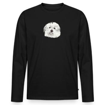 Coton-de-Tuléar - T-shirt manches longues Premium bio Homme - noir - Devant - Nico (187cm)