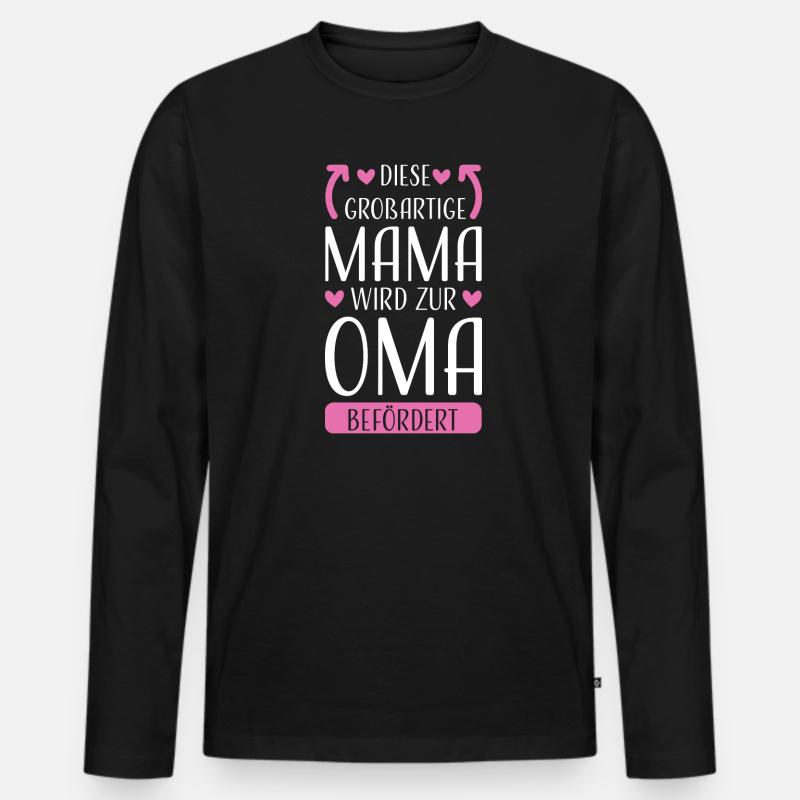 Mama & Oma Familie Mutter Geschenk - Männer Premium Bio Langarmshirt - Schwarz