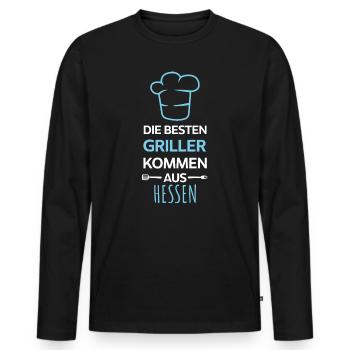 Les meilleurs barbecues viennent de Hessen Design - T-shirt manches longues Premium bio Homme - noir - Devant - Nico (187cm)