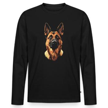 German Shepherd Portrait Dog Dog - Men's Premium Organic Long Sleeve Shirt - black - Front - Nico (187cm)
