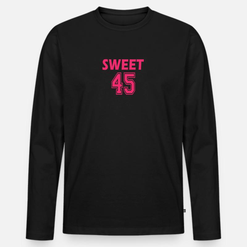 Süß 45 - Männer Premium Bio Langarmshirt - Schwarz