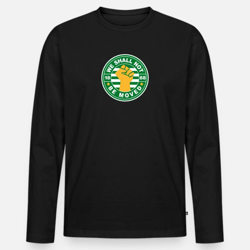 Wir werden uns nicht bewegen lassen - Männer Premium Bio Langarmshirt - Schwarz