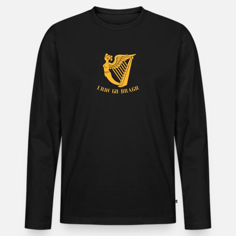 Erin Go Bragh - Männer Premium Bio Langarmshirt - Schwarz
