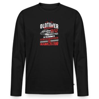 Oldtimer Baujahr 1952 Geburtstag Shirt - Männer Premium Bio Langarmshirt - Schwarz - Vorne - Nico (187cm)