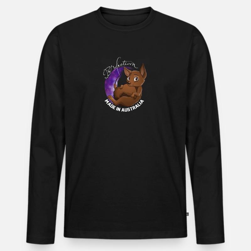 Kelpie Galaxie - Schokolade - Männer Premium Bio Langarmshirt - Schwarz