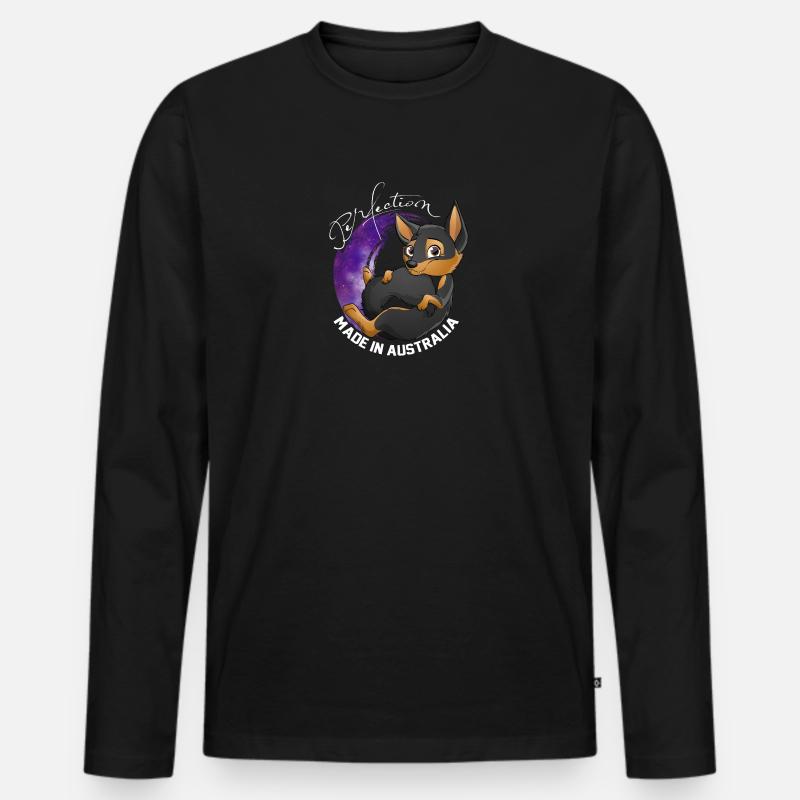 Kelpie Galaxy - Black Fire - Männer Premium Bio Langarmshirt - Schwarz