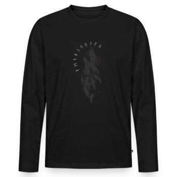Fenrirwolf - Runes - Fenrir - T-shirt manches longues Premium bio Homme - noir - Devant - Nico (187cm)