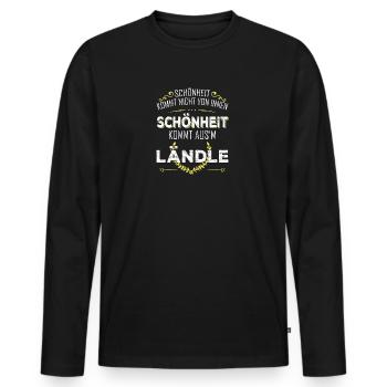 La beauté vient de Ländle - T-shirt manches longues Premium bio Homme - noir - Devant - Nico (187cm)