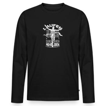 Courir - donne plus d’années à votre vie - T-shirt manches longues Premium bio Homme - noir - Devant - Nico (187cm)