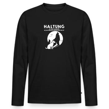 Attitude - makes a big difference - Men's Premium Organic Long Sleeve Shirt - black - Front - Nico (187cm)