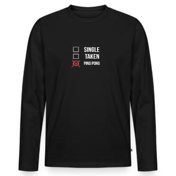 Simple Ping Pong Taken - T-shirt manches longues Premium bio Homme - noir - Devant - Nico (187cm)