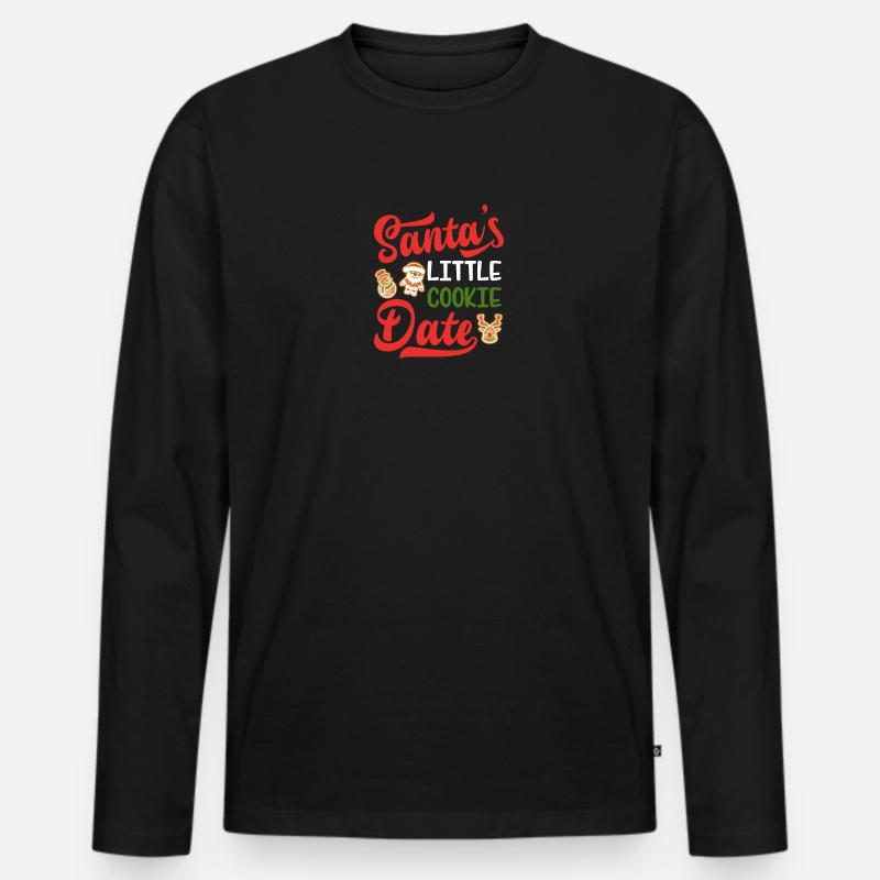 Sankt kleines Plätzchen-Datum - Männer Premium Bio Langarmshirt - Schwarz