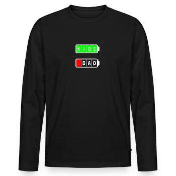 dad kids white - Men's Premium Organic Long Sleeve Shirt - black - Front - Nico (187cm)