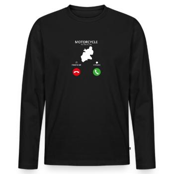 Call Mobile Phone - Men's Premium Organic Long Sleeve Shirt - black - Front - Nico (187cm)