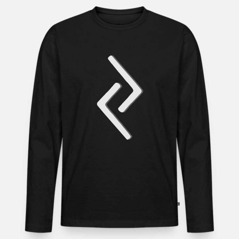 Futhark Runenalphabet Jara - Männer Premium Bio Langarmshirt - Schwarz