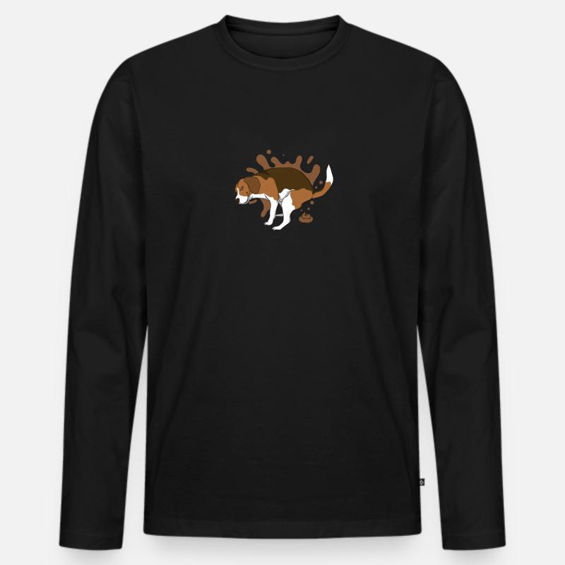 BEAGLE kackt Kackhaufen - Männer Premium Bio Langarmshirt - Schwarz
