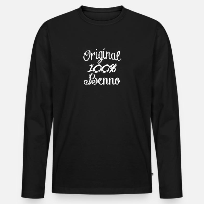 Original 100% Benno - Männer Premium Bio Langarmshirt - Schwarz