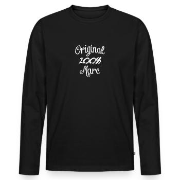 Marc 100% original - T-shirt manches longues Premium bio Homme - noir - Devant - Nico (187cm)