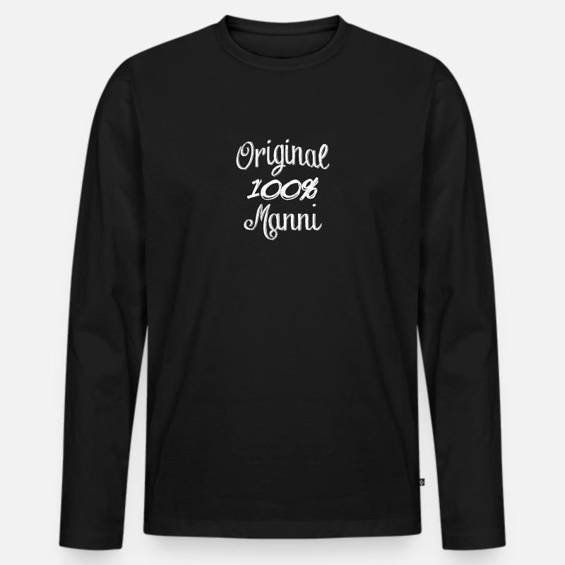 100% Original Manni - Männer Premium Bio Langarmshirt - Schwarz