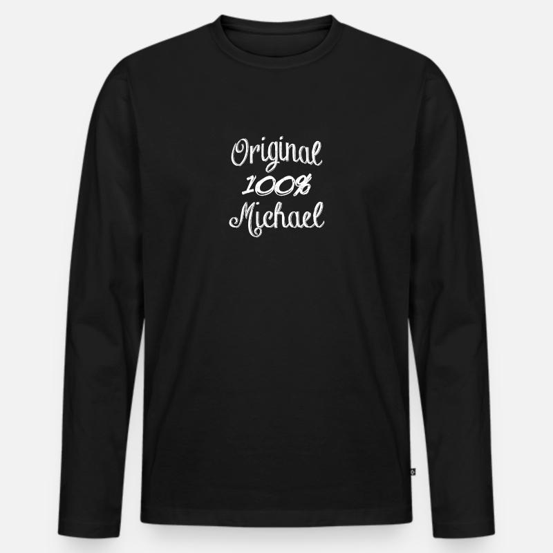Original 100% Michael - Männer Premium Bio Langarmshirt - Schwarz