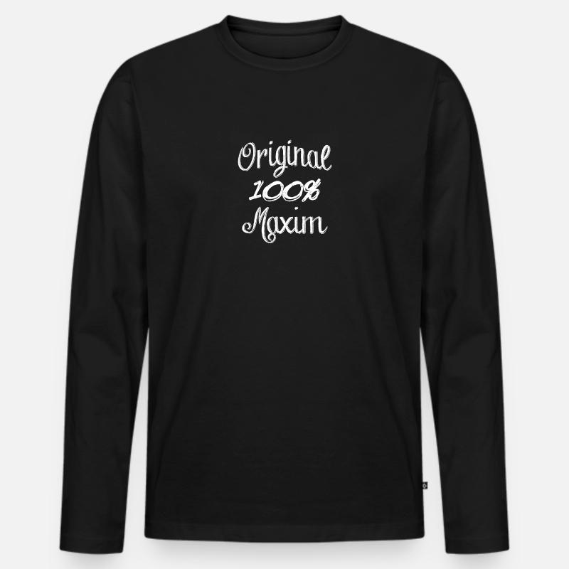 Original 100% Maxim - Männer Premium Bio Langarmshirt - Schwarz