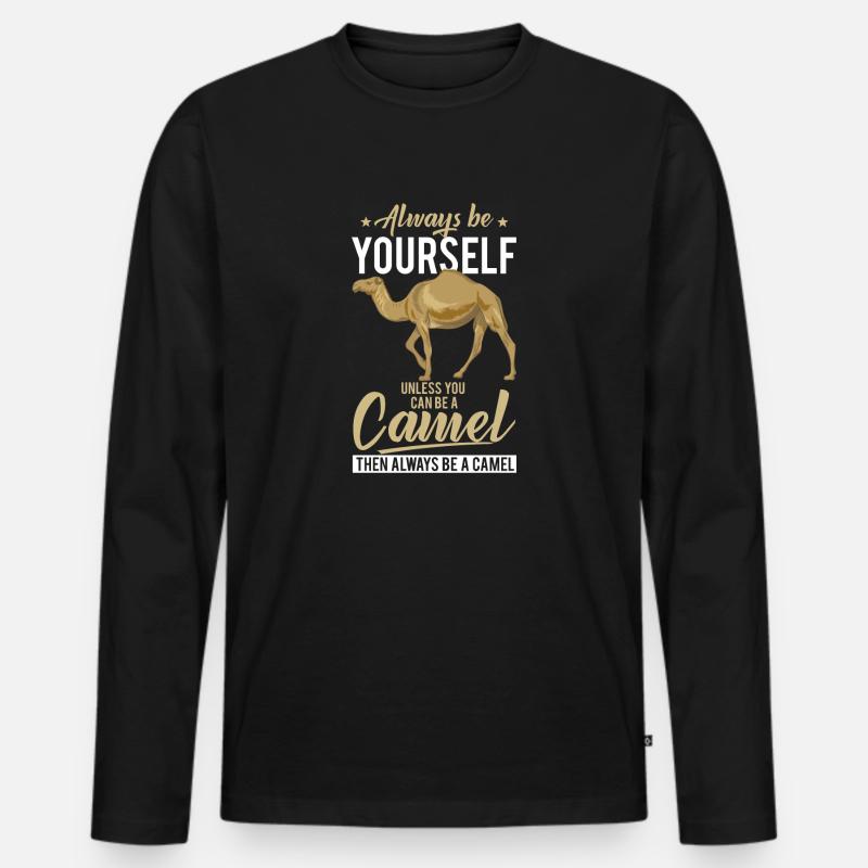 Camel Spruch Geschenk - Männer Premium Bio Langarmshirt - Schwarz