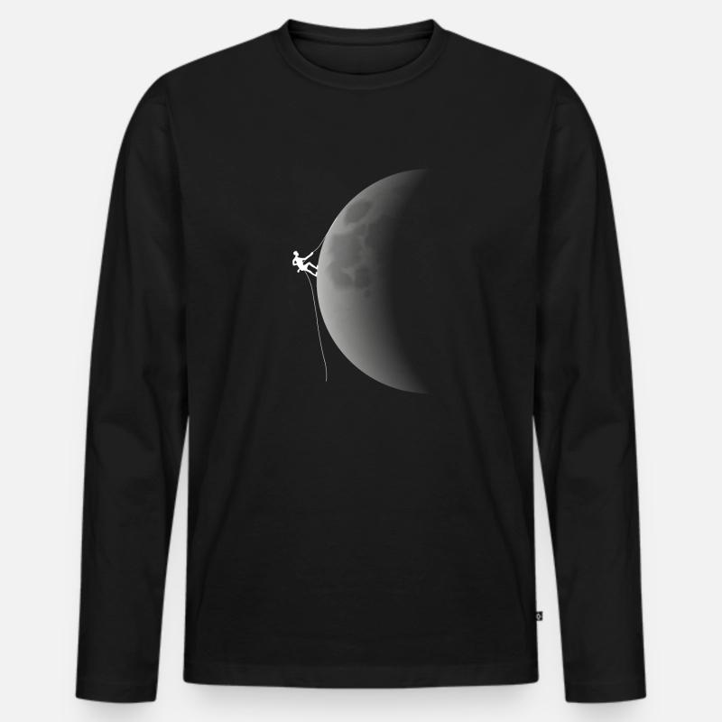 Der Mond ist eskalieren - Männer Premium Bio Langarmshirt - Schwarz