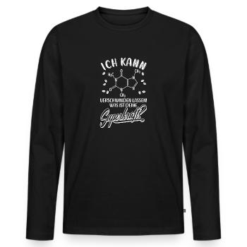 koffein Kaffee Spruch Chemische Formel Lustig - Männer Premium Bio Langarmshirt - Schwarz - Vorne - Nico (187cm)