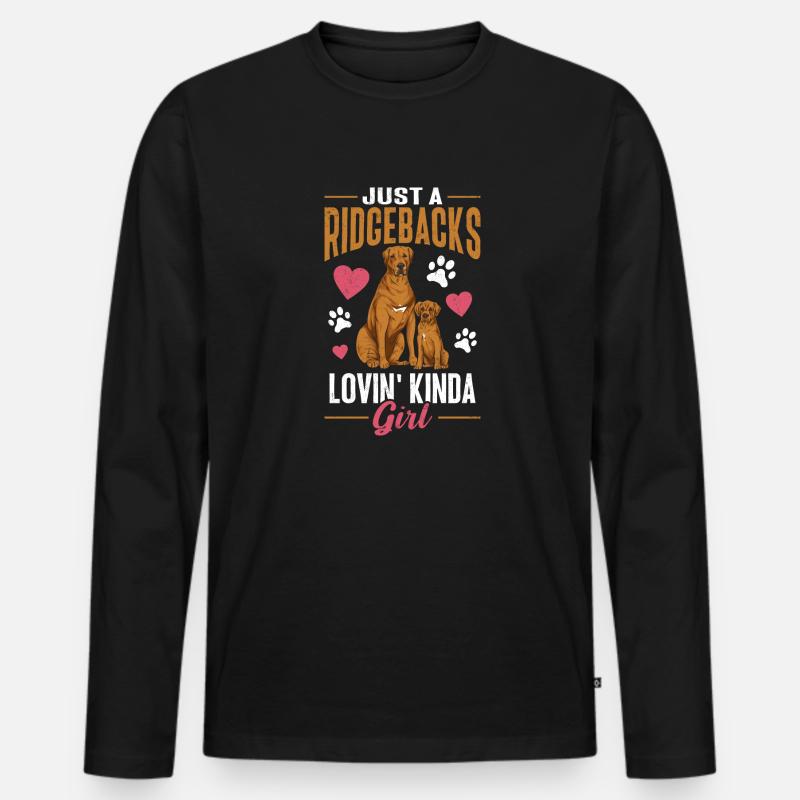 Rhodesian Ridgeback Hund - Männer Premium Bio Langarmshirt - Schwarz