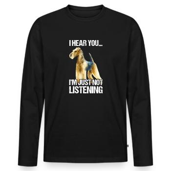 Airedale Terrier Hund - Männer Premium Bio Langarmshirt - Schwarz - Vorne - Nico (187cm)