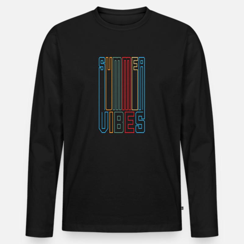 Summer Vibes - Männer Premium Bio Langarmshirt - Schwarz
