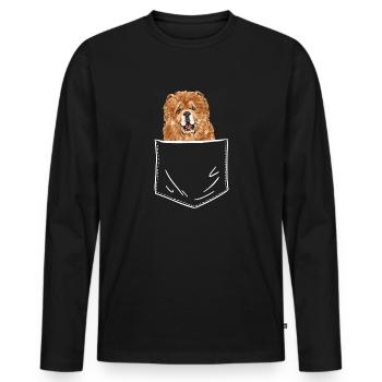Chow Chow Hund - Männer Premium Bio Langarmshirt - Schwarz - Vorne - Nico (187cm)