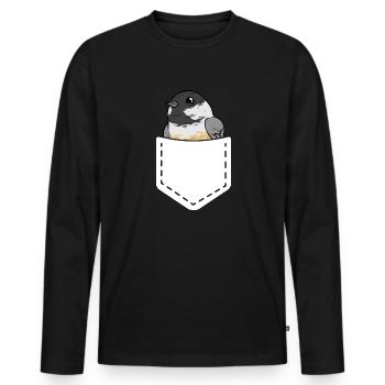 Observation des oiseaux mésanges - T-shirt manches longues Premium bio Homme - noir - Devant - Nico (187cm)