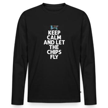 Woodturning Woodturning Wood Lathe Lathe - Men's Premium Organic Long Sleeve Shirt - black - Front - Nico (187cm)