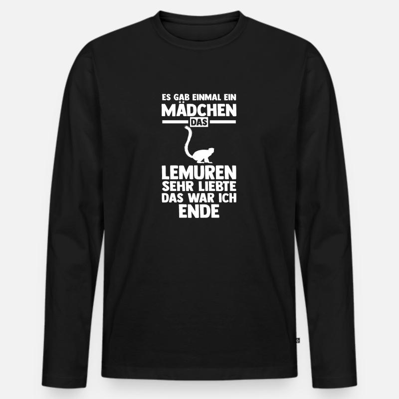 Lemur - Männer Premium Bio Langarmshirt - Schwarz