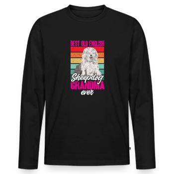 Old English Sheepdog Sheepie Bobtail - Men's Premium Organic Long Sleeve Shirt - black - Front - Nico (187cm)