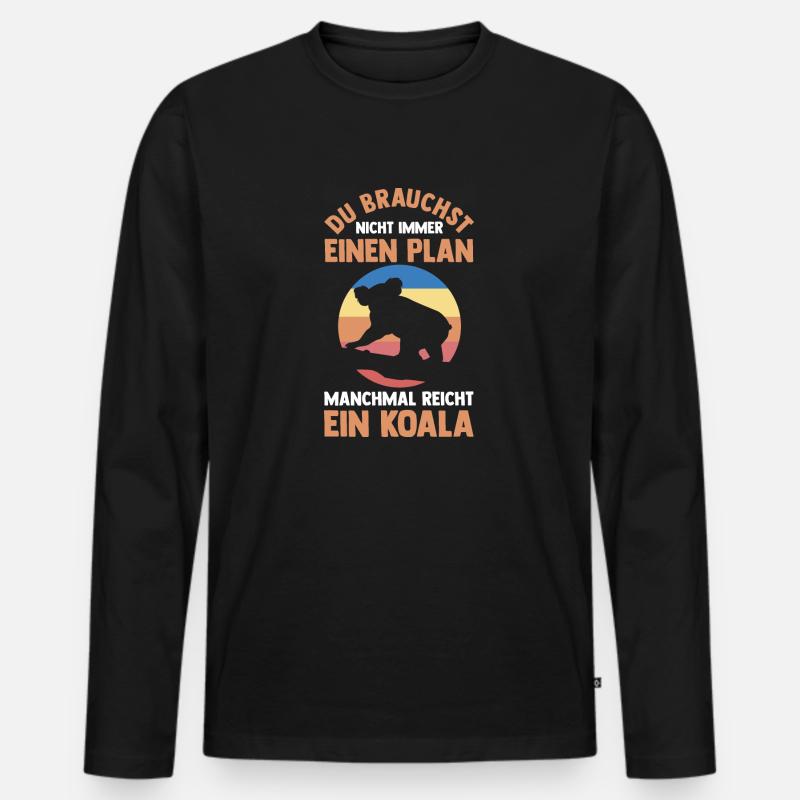 Koalabär Koala - Männer Premium Bio Langarmshirt - Schwarz