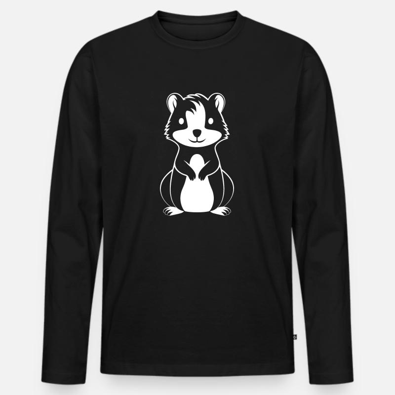 Stinktier - Männer Premium Bio Langarmshirt - Schwarz