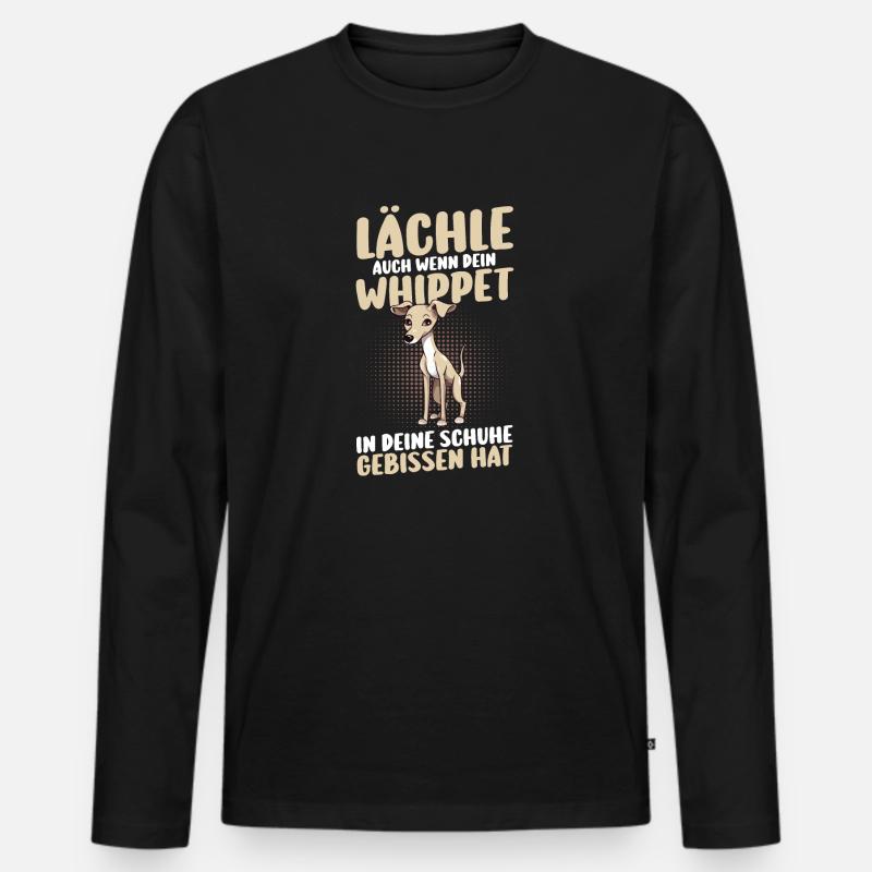 Hund Whippet - Männer Premium Bio Langarmshirt - Schwarz